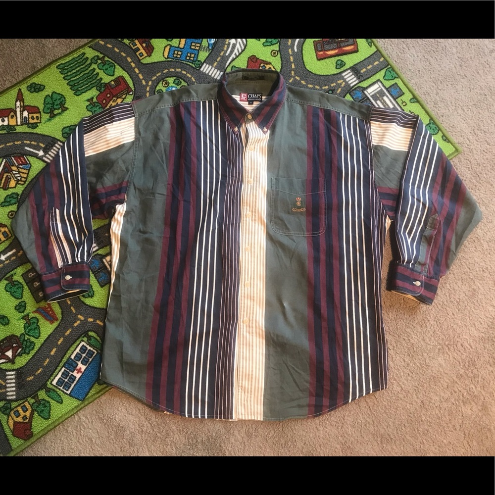 VTG vertical stripe 90s chaps Ralph Lauren shirt